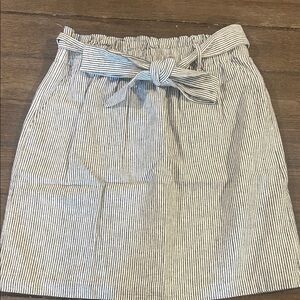 J. Crew Black and White Striped Mini Skirt